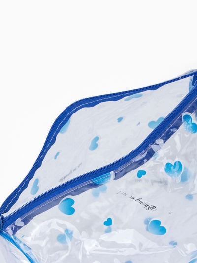 Косметичка-пенал на молнии для бассейна, с ручкой, с принтом «Сердца», МИКС