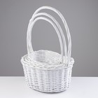 Корзина плетёная для хранения Penelope, ива, овальная, белая, набор 3 шт. - Фото 2