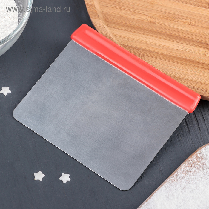 Шпатель кондитерский с ручкой, 12×10×0,8 см, цвет красный - Фото 1