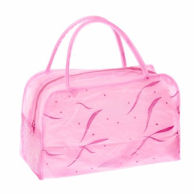 Косметичка банная на молнии "Бриз", 1 отдел, 2 ручки, цвет розовый