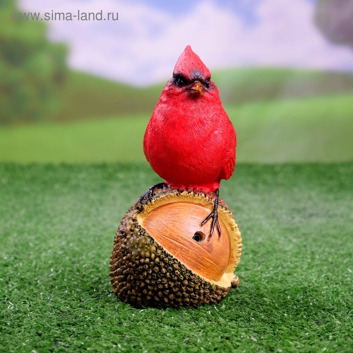 Садовая фигура "Птичка на шишке" со звуком 8*11*16 см - Фото 1