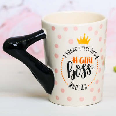 Кружка «GIRLboss», с формовой ручкой, 400 мл