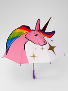 Зонт - трость детский «Единорог», механический, фигурный, 8 спиц, R=35/45 см, d=70 см, розовый/белый - Фото 3