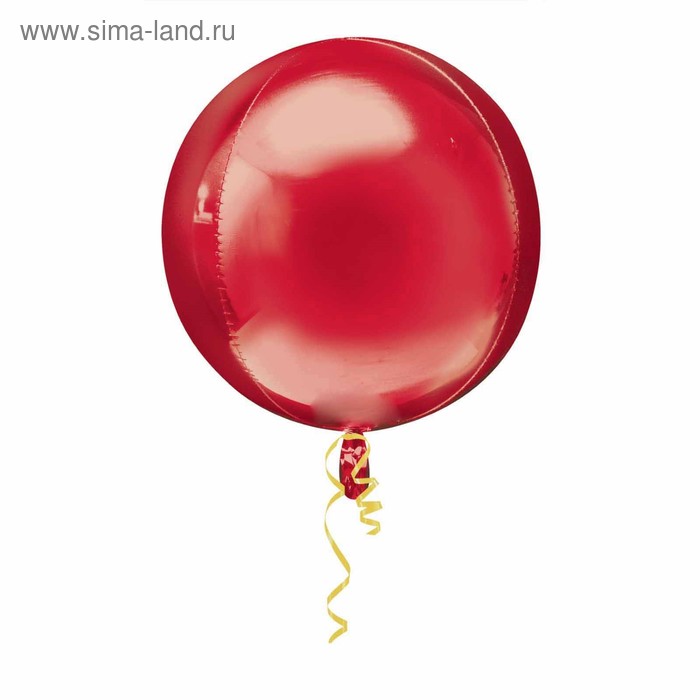Шар фольгированный 10" "Сфера" с клапаном, цвет красный - Фото 1