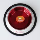 Миска декоративная цветная, 230 мл, с нескользящим основанием, металл, белая, красная - Фото 3