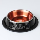 Миска с нескользящим основанием декоративная цветная, 230 мл, черная - Фото 1