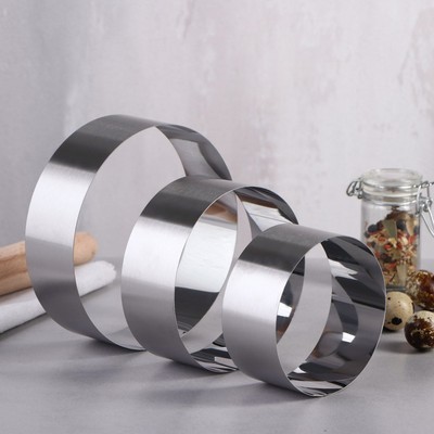 Набор форм для выпечки и выкладки «Круг», d=15 см, h=5 см, нержавеющая сталь, 3 шт.