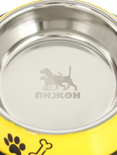 Миска, 235 мл, с нескользящим основанием, с принтом, жёлтая
