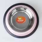 Миска с нескользящим основанием цветная с полосками, 230 мл, розовая - Фото 3