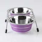 Набор из 2 цветных мисок на подставке, 2×350 мл - Фото 3