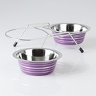 Набор из 2 цветных мисок на подставке, 2×350 мл - Фото 5