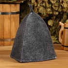 Набор для бани, 5 предметов: шапка, коврик, рукавица, тапочки, сумка, шерсть 30%, полиэфир 70%, тёмный, «Добропаровъ» - Фото 3