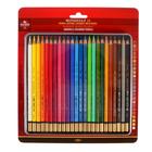 Карандаши цветные акварельные набор 24 цвета, Koh-I-Noor Mondeluz 3724, в металлическом пенале, блистер - Фото 1