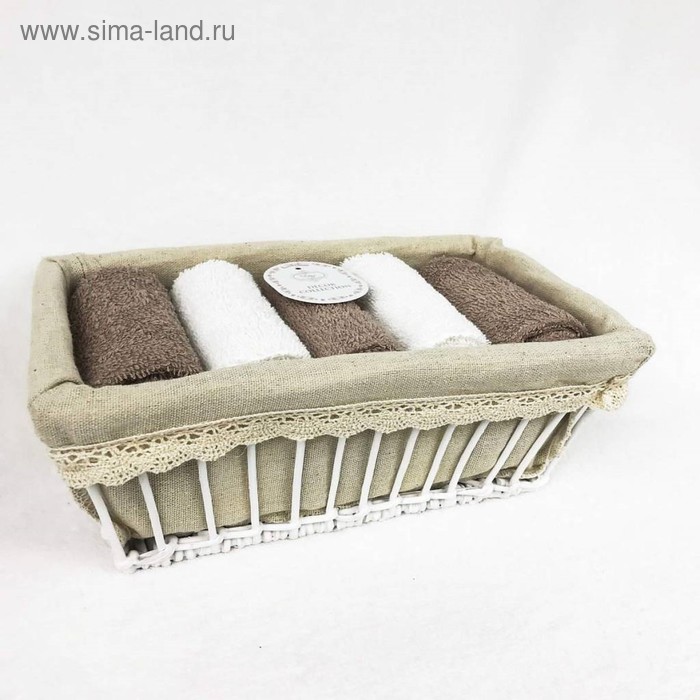 Комплект махровых полотенец «Ирис», размер 30х50 см - 5 шт, цвет кофе - Фото 1