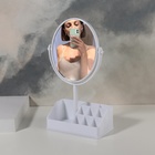 Зеркало с подставкой для хранения «Овал», двустороннее, с увеличением, зеркальная поверхность 13 × 16 см, цвет МИКС - Фото 4