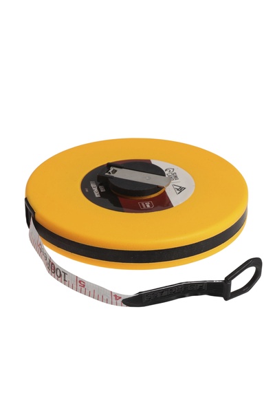 Рулетка геодезическая ЛОМ, фиберглассовая лента, закрытый корпус, 30 м × 13 мм