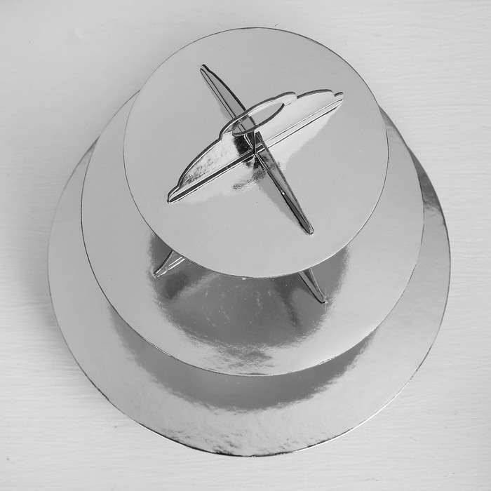 Подставка для пирожных «Нежность», цвет серебряный - фото 1906979553