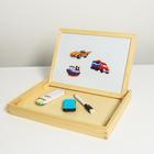 Конструктор магнитный «Транспорт» в деревянной коробке + мел, маркер, губка - Фото 2