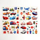 Конструктор магнитный «Транспорт» в деревянной коробке + мел, маркер, губка - Фото 4