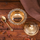 Сахарница латунь "Высокие узоры" 13х13х12,5 см - фото 33150805