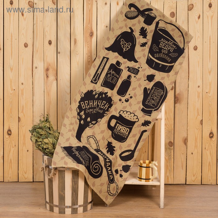 Полотенце вафельное «Этель. Для бани», 60×146 см, хлопок 100% - Фото 1