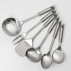 Набор кухонных принадлежностей «Стандарт», 6 предметов, на подвесе, цвет серебряный - Фото 4