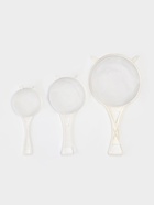 Сито для просеивания с ручками Доляна, набор 3 шт., d=6.5/8/11.5 см, белый - Фото 3