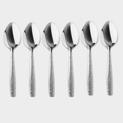 Ложки столовые из нержавеющей стали «Паритто», длина 19 см, 12 шт., цвет серебряный