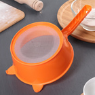 Сито для просеивания с ручкой «Ушки», d=15.5 см, оранжевое - Фото 2