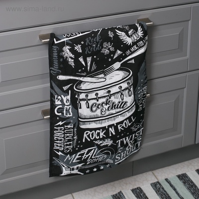 Кухонное полотенце «Доляна» Rock'n'roll, 35×60 см
