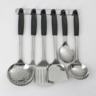 Набор кухонных принадлежностей «Ночь», 6 предметов, на подвесе, серебристый - Фото 1