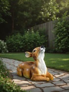 Садовая фигура из полистоуна «Оленёнок», 20×24×13 см - Фото 3