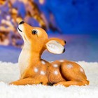 Садовая фигура "Лежащий оленёнок" из полистоуна Хорошие сувениры, 24 см, средняя, коричневая - Фото 2