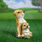 Садовая фигура "Сурикаты выглядывают из норки" 15х12х20см - Фото 1