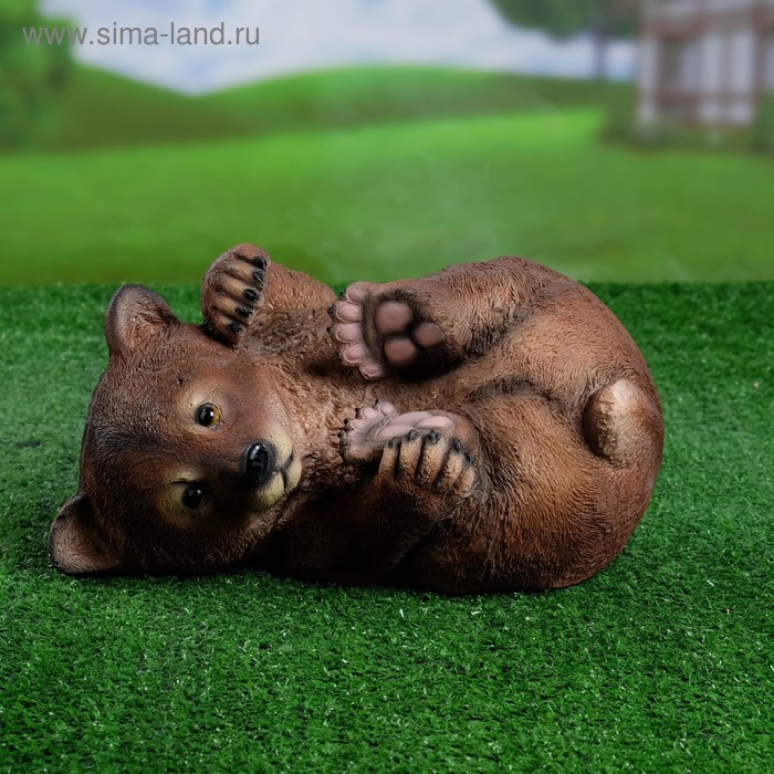 Садовая фигура из полистоуна «Мишка на боку», 28×21×16.5 см - Фото 1