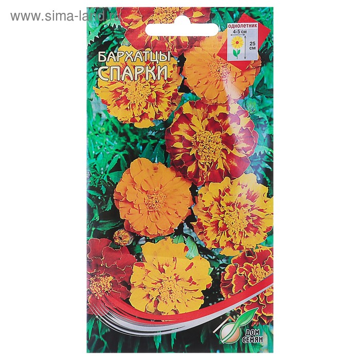 Семена цветов Бархатцы отклоненные "Спарки" Дом семян, О,  80 шт - Фото 1