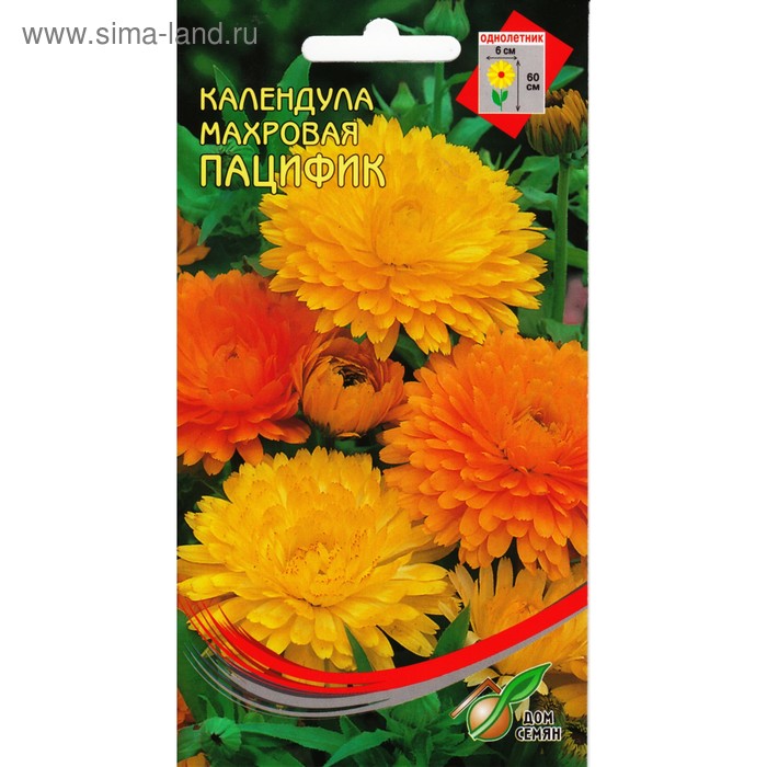 Семена цветов Календула «Пацифик», «Дом семян», смесь, однолетник, 20 шт. - Фото 1