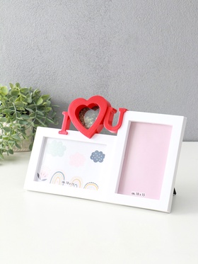 Фоторамка-коллаж на 2 фото 10×15 см «Я люблю тебя», пластик, белая, 20×30.5 см