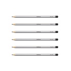 Набор карандашей чернографитных различной твердости 6 штук, ErichKrause, грифель d=2.2 мм, дерево, шестигранные, ударопрочные, серебро, в коробке - Фото 2