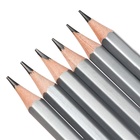 Набор карандашей чернографитных различной твердости 6 штук, ErichKrause, грифель d=2.2 мм, дерево, шестигранные, ударопрочные, серебро, в коробке - Фото 8