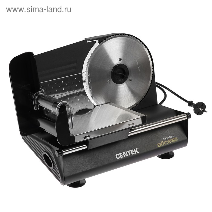 Ломтерезка Centek CT-1381, 150 Вт, толщина нарезки 3-20 мм, съемная каретка, чёрная - Фото 1