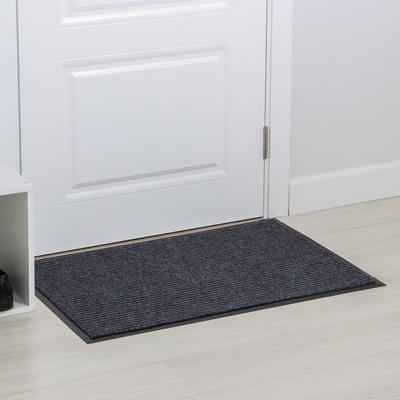Коврик придверный влаговпитывающий, ребристый, «Стандарт», 60×90 см, цвет серый