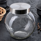 Банка стеклянная для сыпучих продуктов Доляна «Металлик», 1,3 л, 13,5×10×15,5 см - Фото 2
