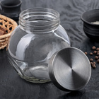 Банка стеклянная для сыпучих продуктов Доляна «Металлик», 1,3 л, 13,5×10×15,5 см - Фото 3