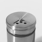 Солонка Доляна «Стиль», 130 мл, 5×8 см, стекло, серебристая - Фото 6