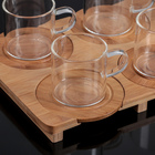 Набор чайный Magistro «Эко», 9 предметов: чайник стеклянный заварочный 1,1 л, 4 кружки 120 мл, 4 подставки 9,5 см - Фото 3