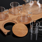 Набор чайный Magistro «Эко», 9 предметов: чайник стеклянный заварочный 1,1 л, 4 кружки 120 мл, 4 подставки 9,5 см - Фото 6