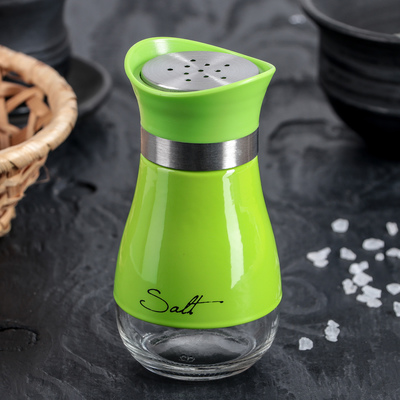 Солонка стеклянная «Сияние», 5.5×5×11 см, цвет МИКС