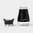 Солонка «Сияние», 5.5×5×11 см, стекло, чёрная - Фото 3