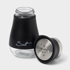 Солонка «Сияние», 5.5×5×11 см, стекло, чёрная - Фото 4